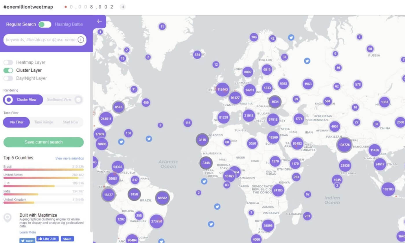 onemilliontweetmap, an effective OSINT solution for monitoring global twitter feeds