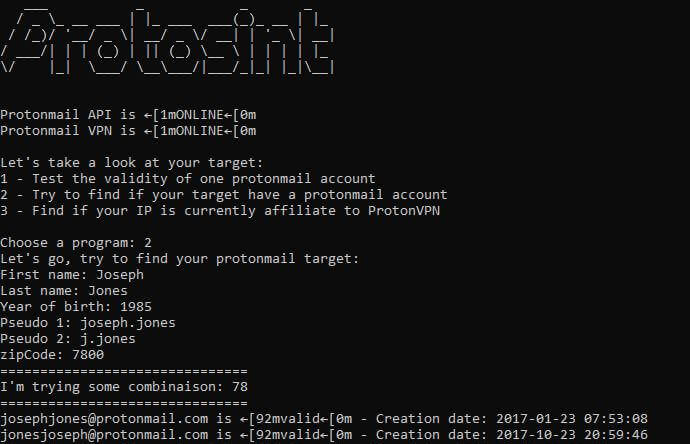 ProtOSINT: Investigate ProtonMail accounts and ProtonVPN IP addresses