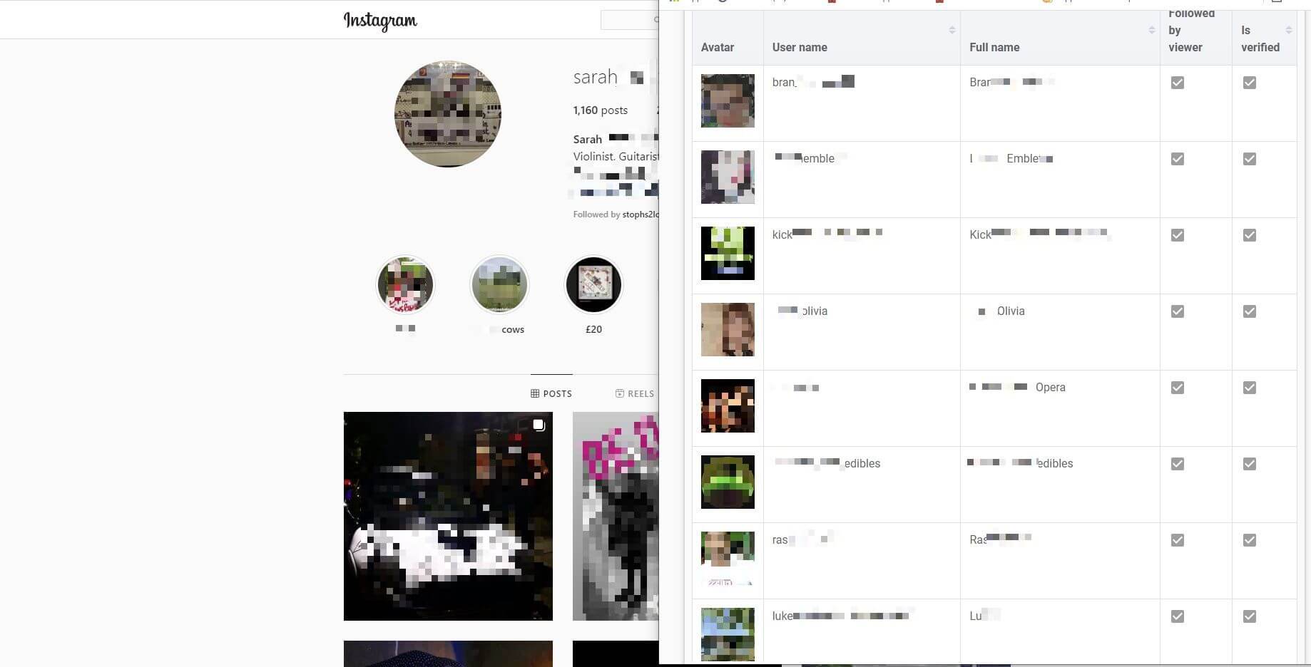 Extracting Instagram follower and following lists with IG Follower Export Tool